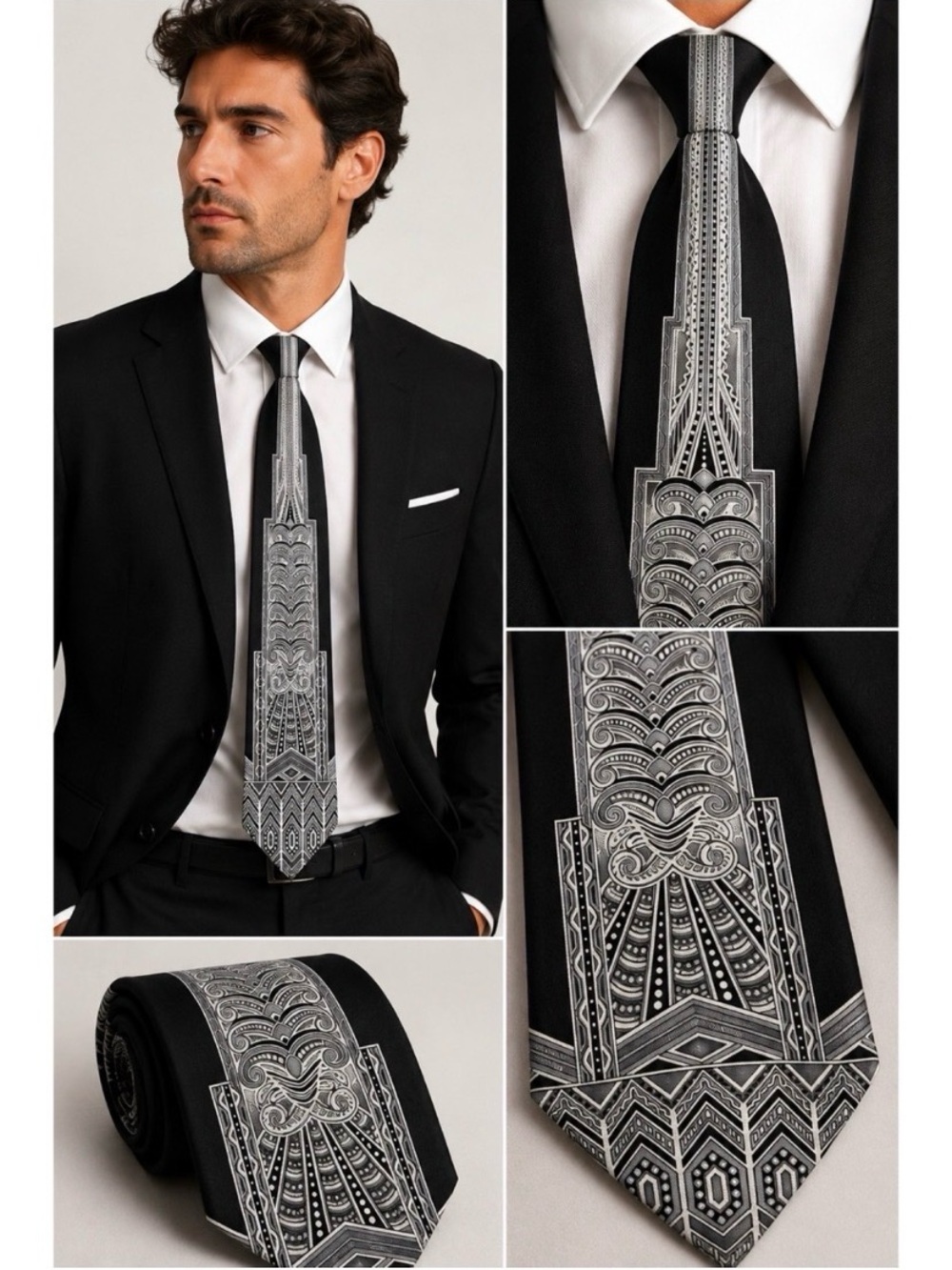 BACHRACH All Silk Made In Italy Printed Tie